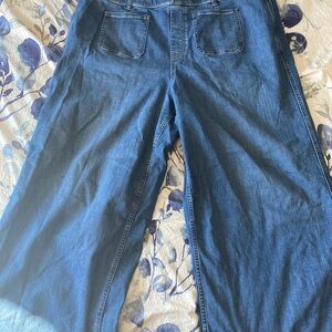 SPANX Flare Wide Leg Blue Jeans